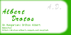 albert drotos business card