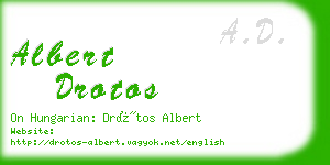 albert drotos business card